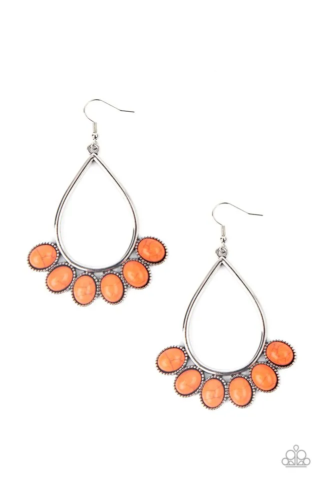 Paparazzi Earring ~ Stone Sky - Orange