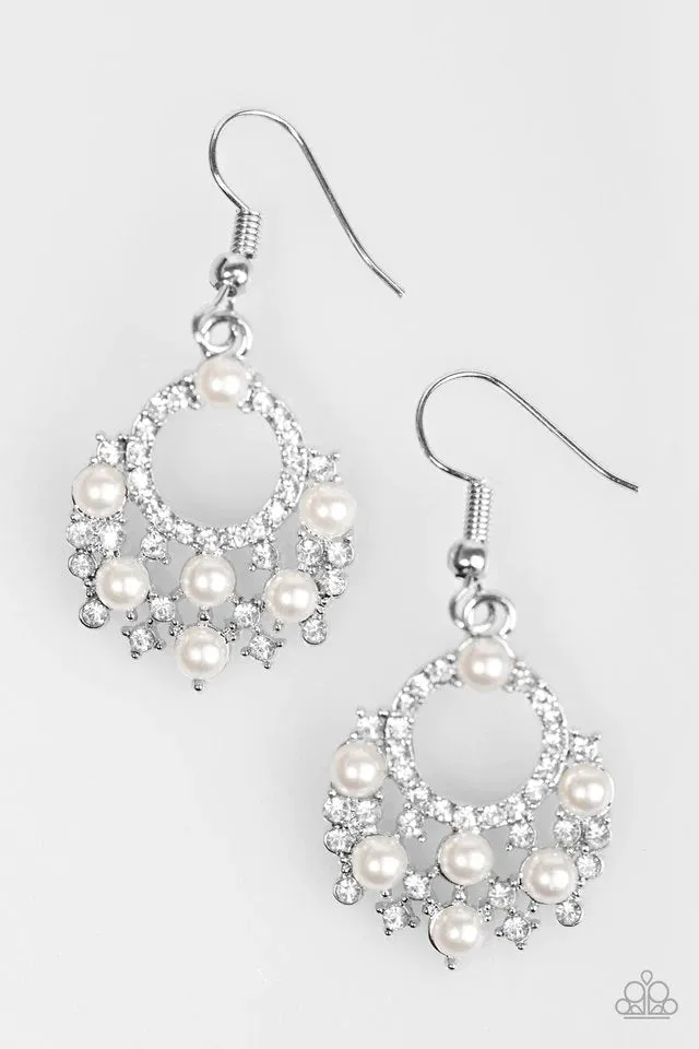 Paparazzi Earring ~ Sweet As MONEY - White