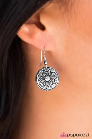 Paparazzi Earring ~ Traveling Light - Silver