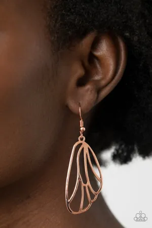 Paparazzi Earring ~ Turn Into A Butterfly - Copper