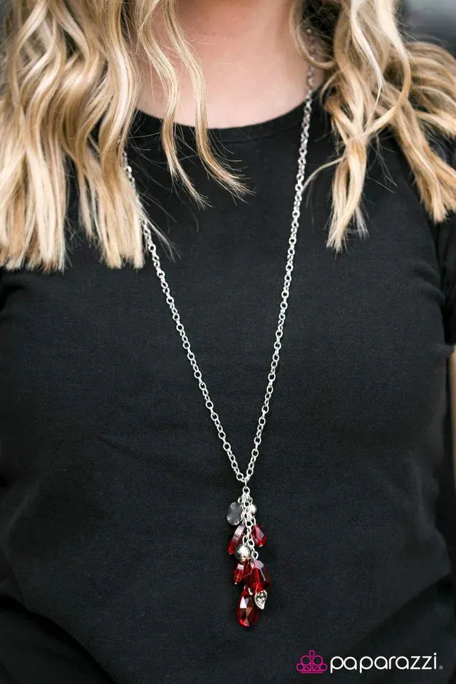 Paparazzi Necklace ~ Fleur De Garden - Red