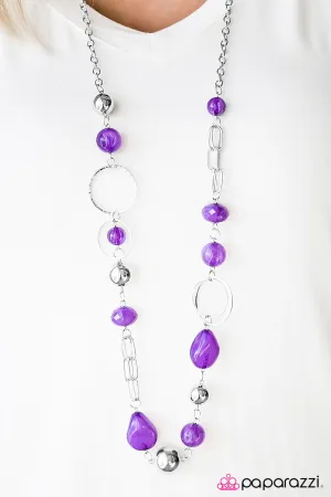 Paparazzi Necklace ~ Glam Grotto - Purple