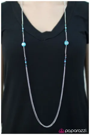 Paparazzi Necklace ~ Half Past Midnight - Blue