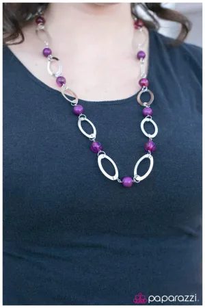 Paparazzi Necklace ~ Leisurely Luminous - Purple