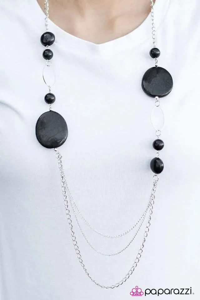 Paparazzi Necklace ~ Smooth Sailing - Black