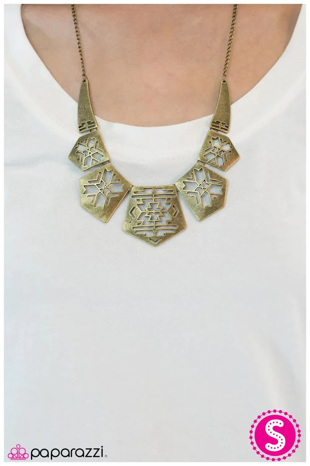 Paparazzi Necklace ~ Texas Holdem  - Brass