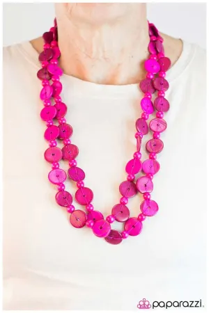 Paparazzi Necklace ~ Woodnt You Like To Know? - Pink