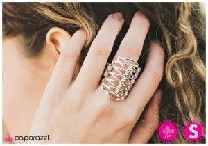 Paparazzi Ring ~ Rattle the Cage - Silver