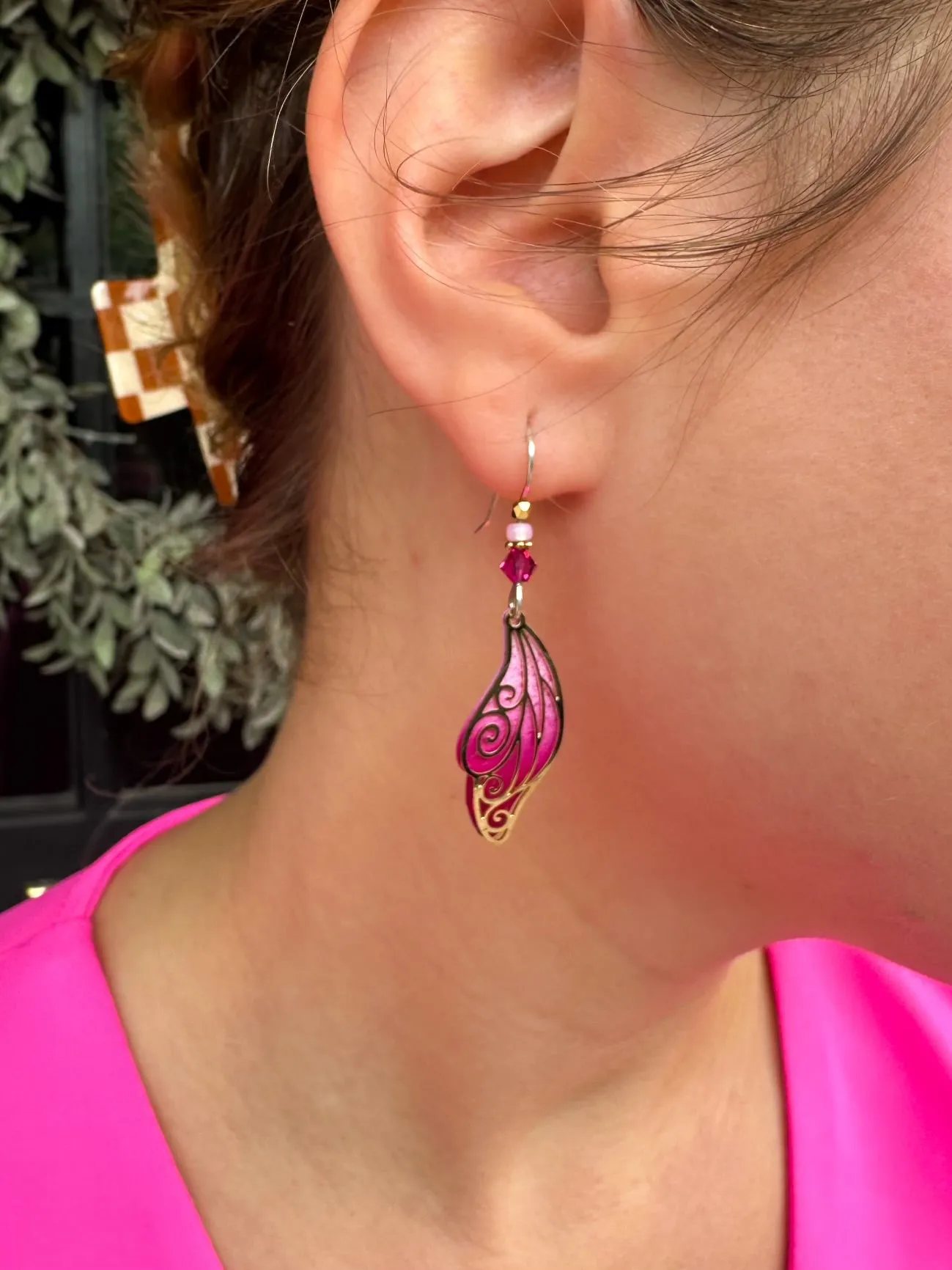 Pink Abstract Earrings