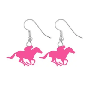 Pink Derby Horse Earring