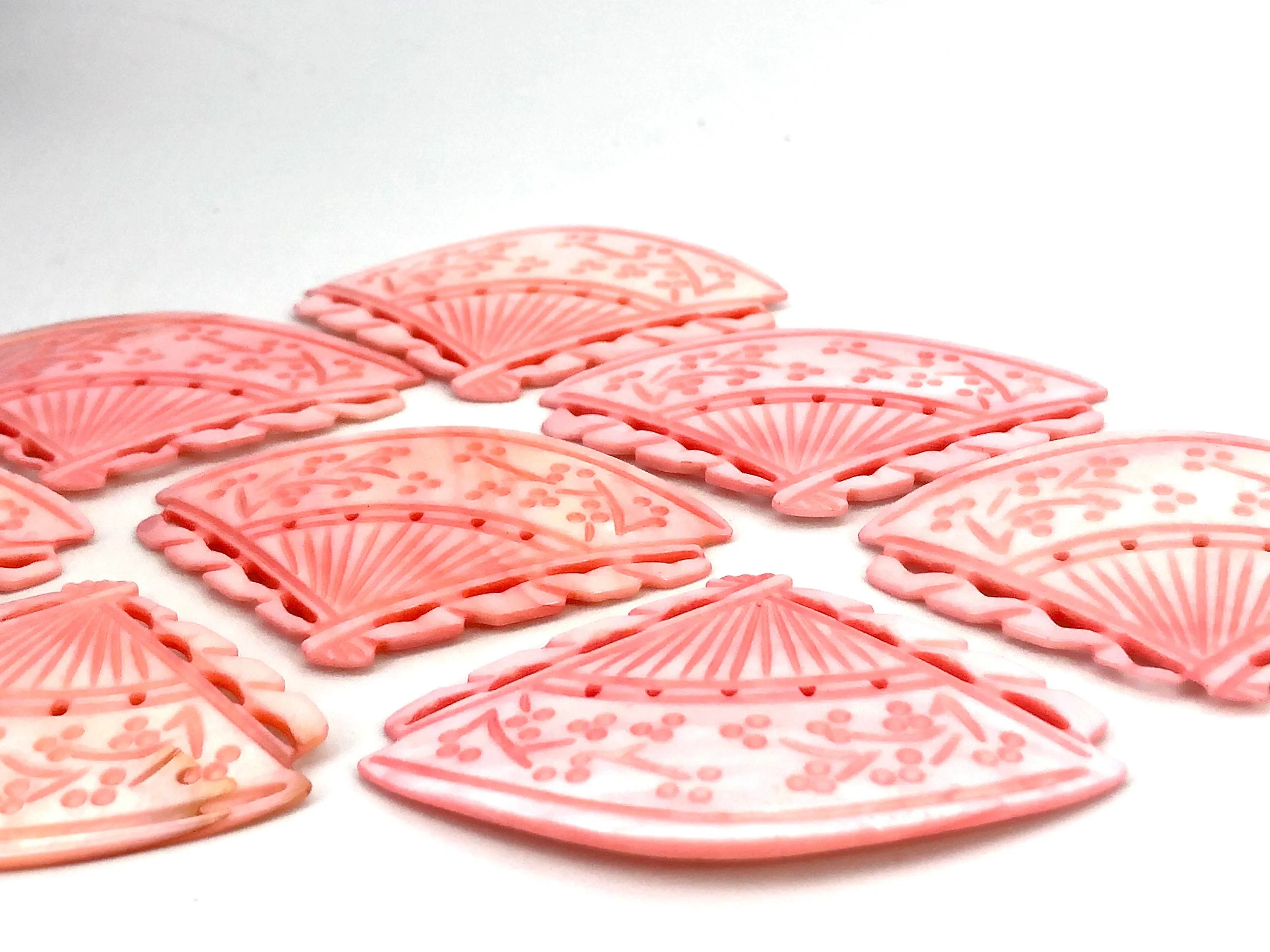 Pink South Sea, Mother Of Pearl Fan, Sku#M206