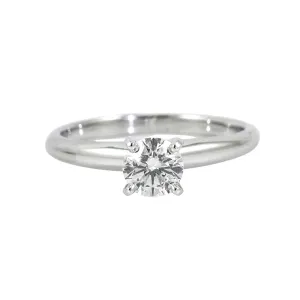 PLATINUM PINCHED SHOULDER 4-PRONG SOLITAIRE ENGAGEMENT RING MOUNTING (SETTING ONLY)