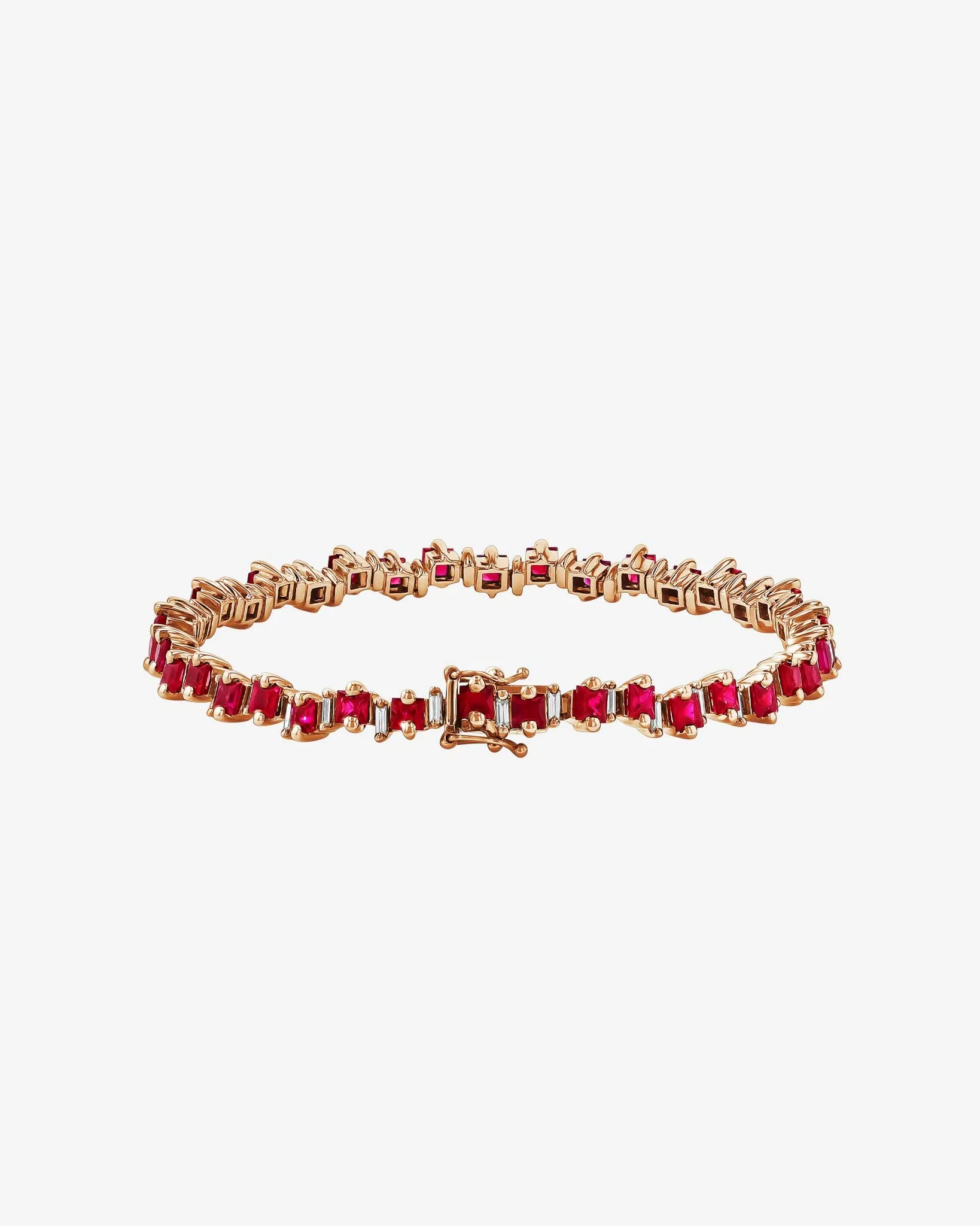 Princess Staggered Ruby Tennis Bracelet