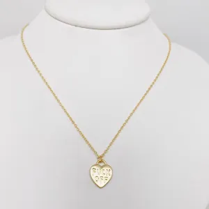 "Fuck Off" Heart Pendant Necklace in Gold