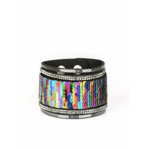 Rainbow Glee Leather Cuff Bracelet