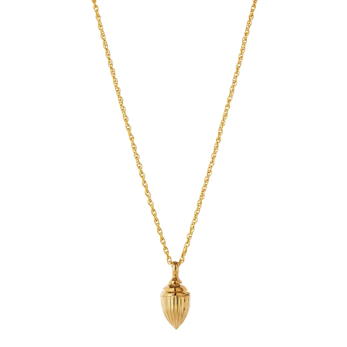 Raya Yellow Gold Ridged Pod Necklace