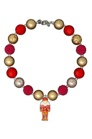 Red & Gold Nutcracker Bubblegum Necklace