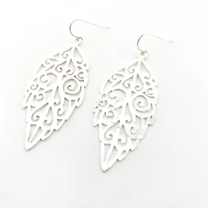 Sabrina Brushed Leaf Earrings | Silver