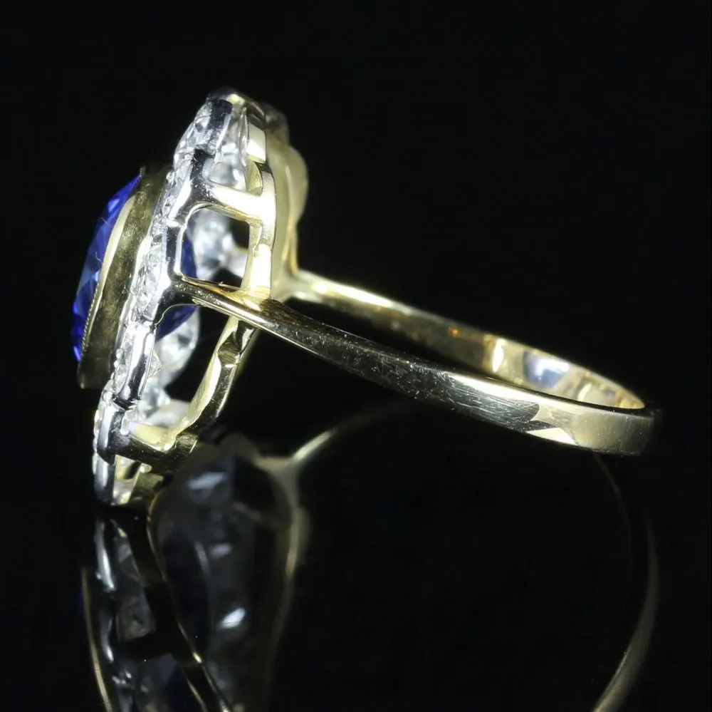 Sapphire Diamond Heart Ring 18Ct Gold