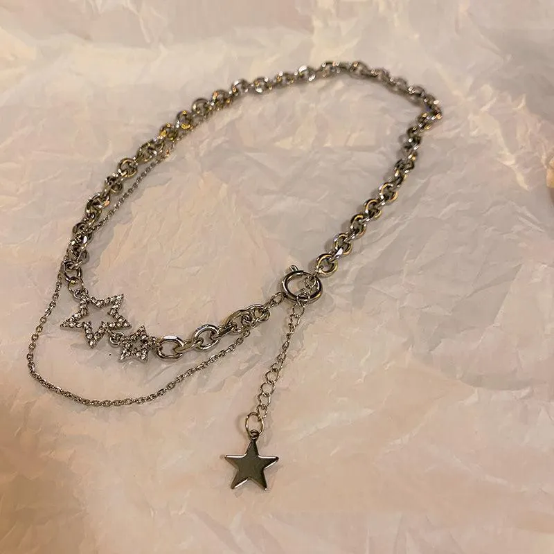 Shiny Star Choker Y2K Style