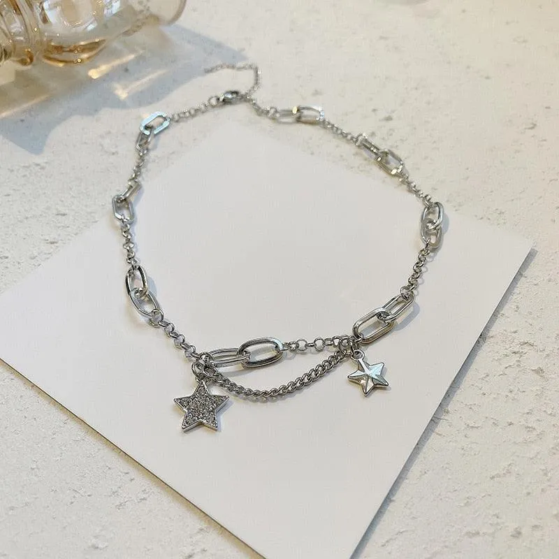 Shiny Star Choker Y2K Style