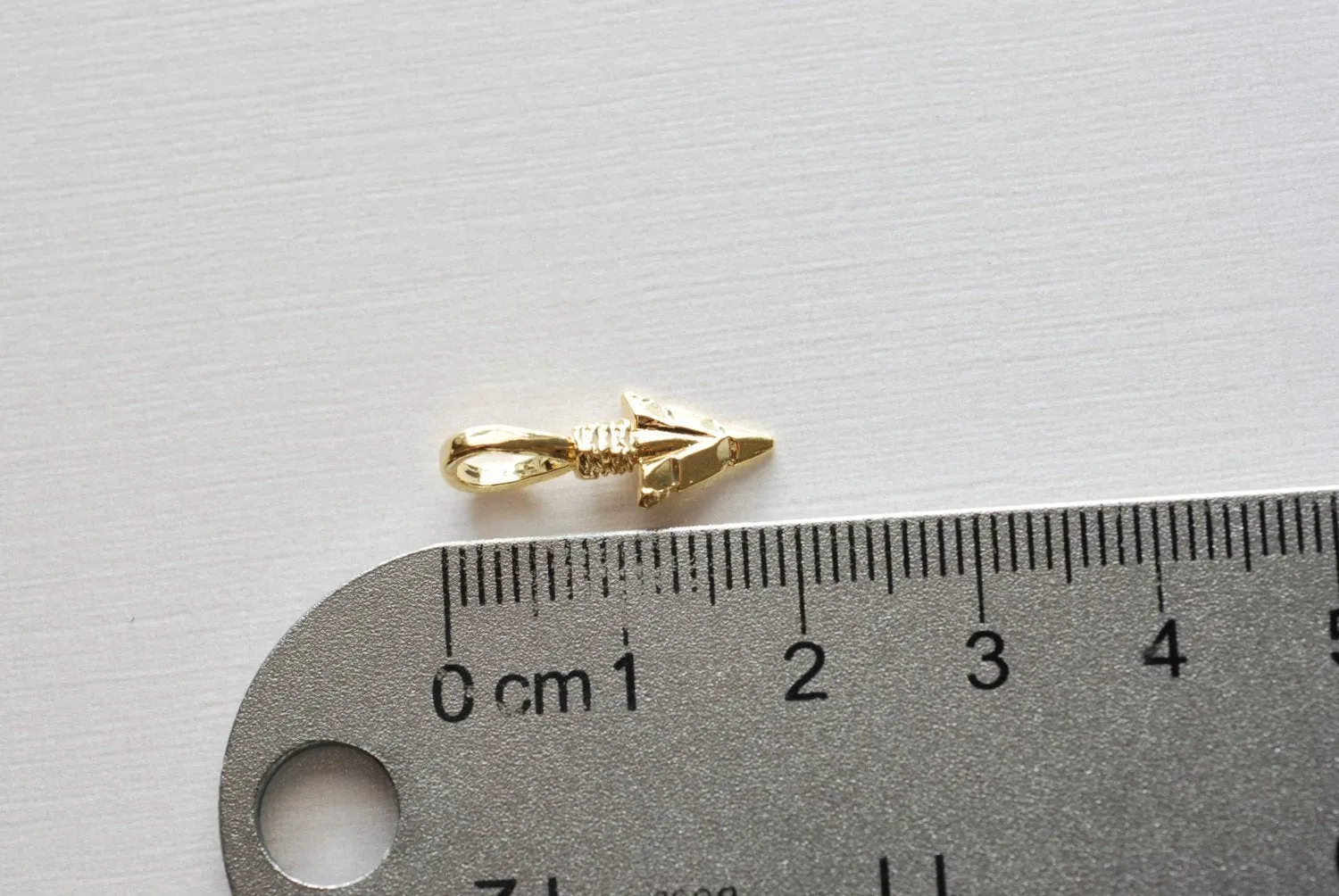 Shiny Vermeil Gold Arrow charm- 18k gold over 925 sterling silver Arrow charm, Gold arrow, arrow, arrowhead, arrow charm, vermeil arrow, 89