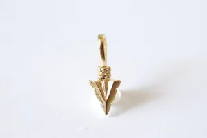 Shiny Vermeil Gold Arrow charm- 18k gold over 925 sterling silver Arrow charm, Gold arrow, arrow, arrowhead, arrow charm, vermeil arrow, 89