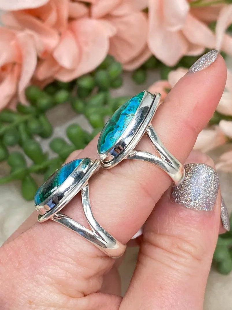 Silver Chrysocolla Malachite Ring