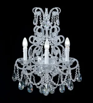 Silver Metal Wall Light With Crystal Pendants