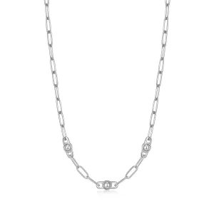 Silver Orb Link Chunky Chain Necklace