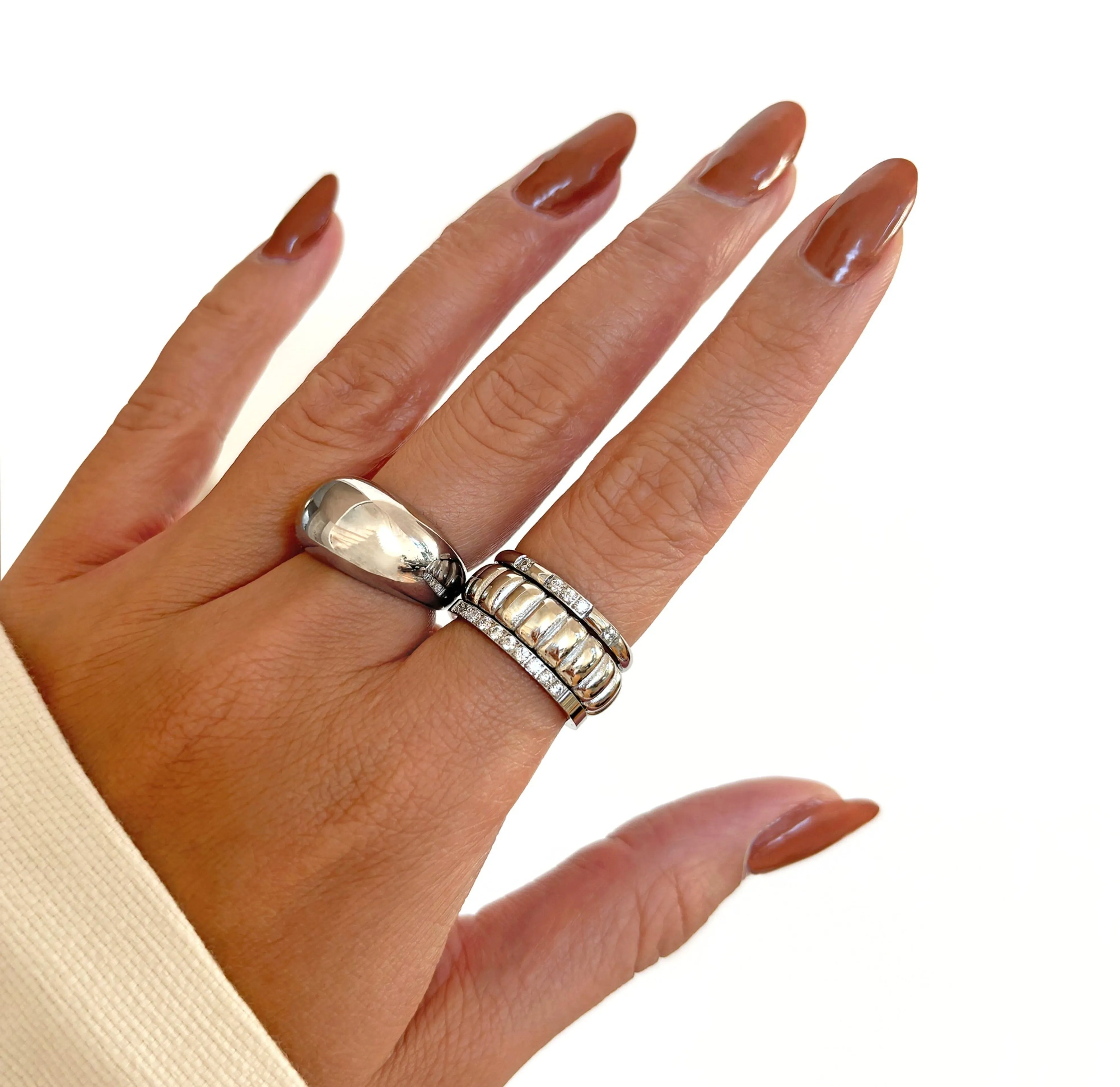 SIMONE SILVER DOME BUBBLE RING