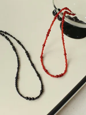 Size Gradual Change Red Agate Black Agate Short Necklace