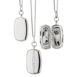 SLIM RECTANGLE "KATE" STERLING SILVER LOCKET NECKLACE