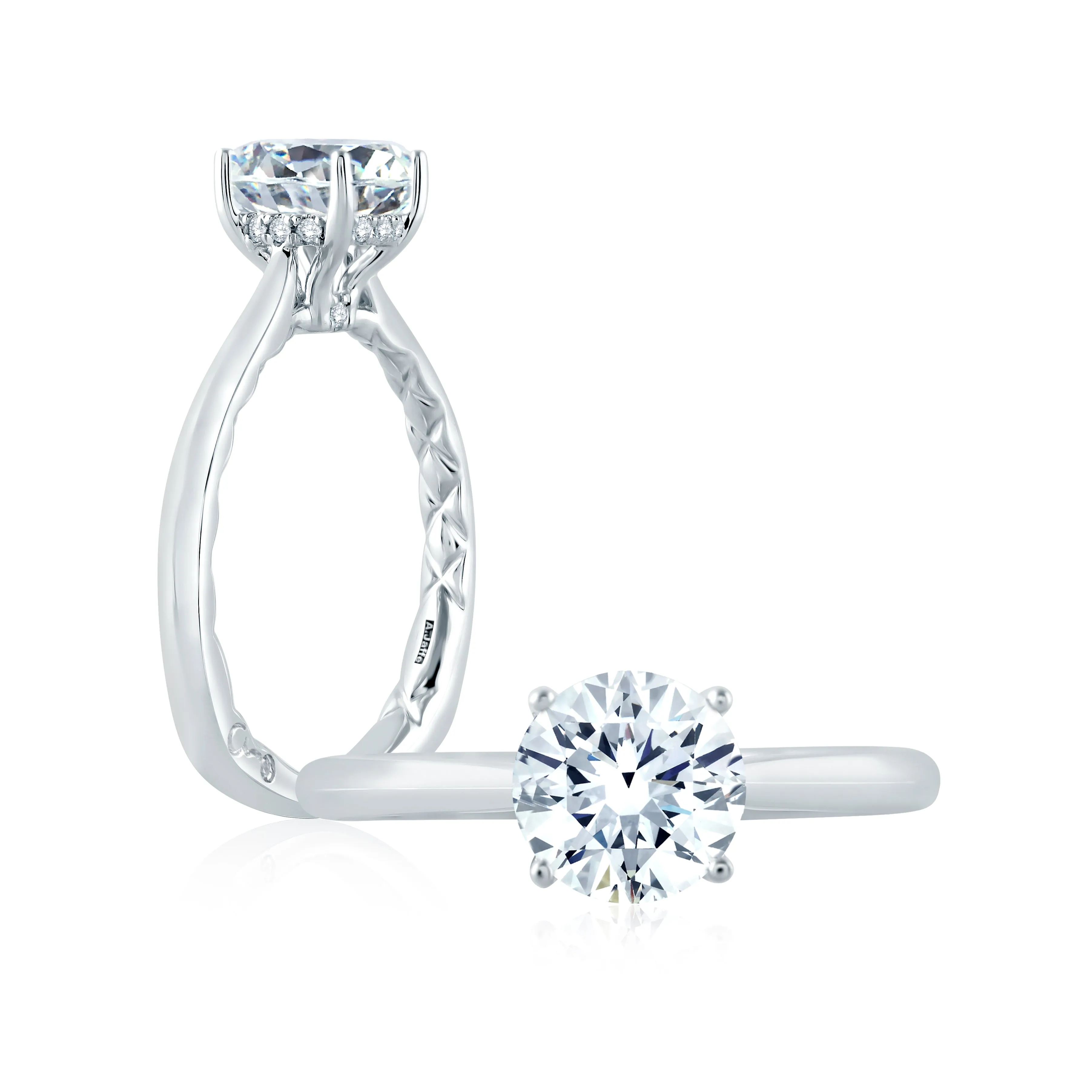 Solitaire Engagement Ring with Peek-a-Boo Diamonds