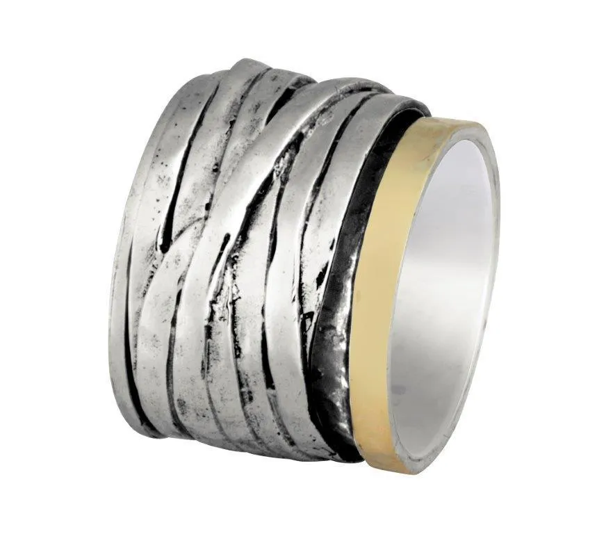 Spinner ring silver 9ct gold spin ring for woman.