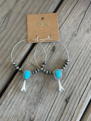 Squash Turquoise Hoop Earrings