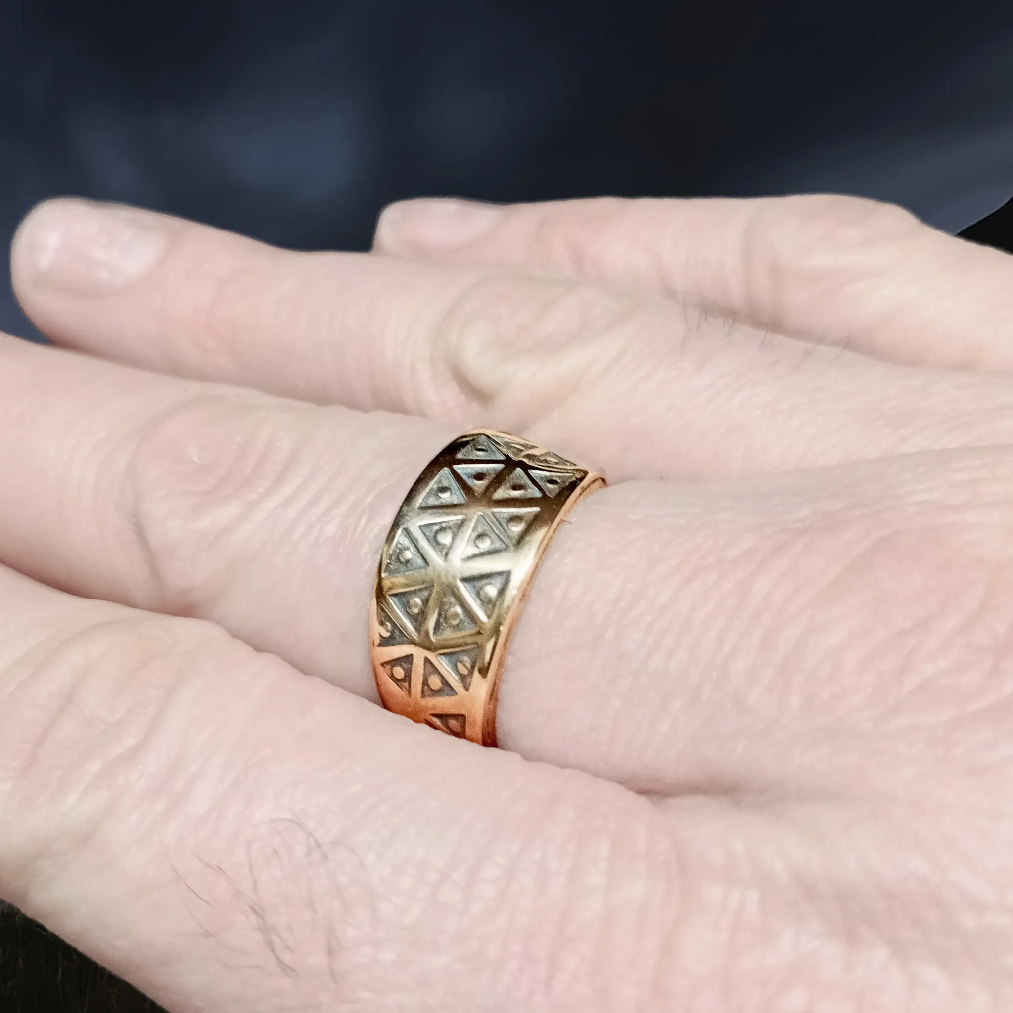 Stamped Bronze Replica Viking Ring