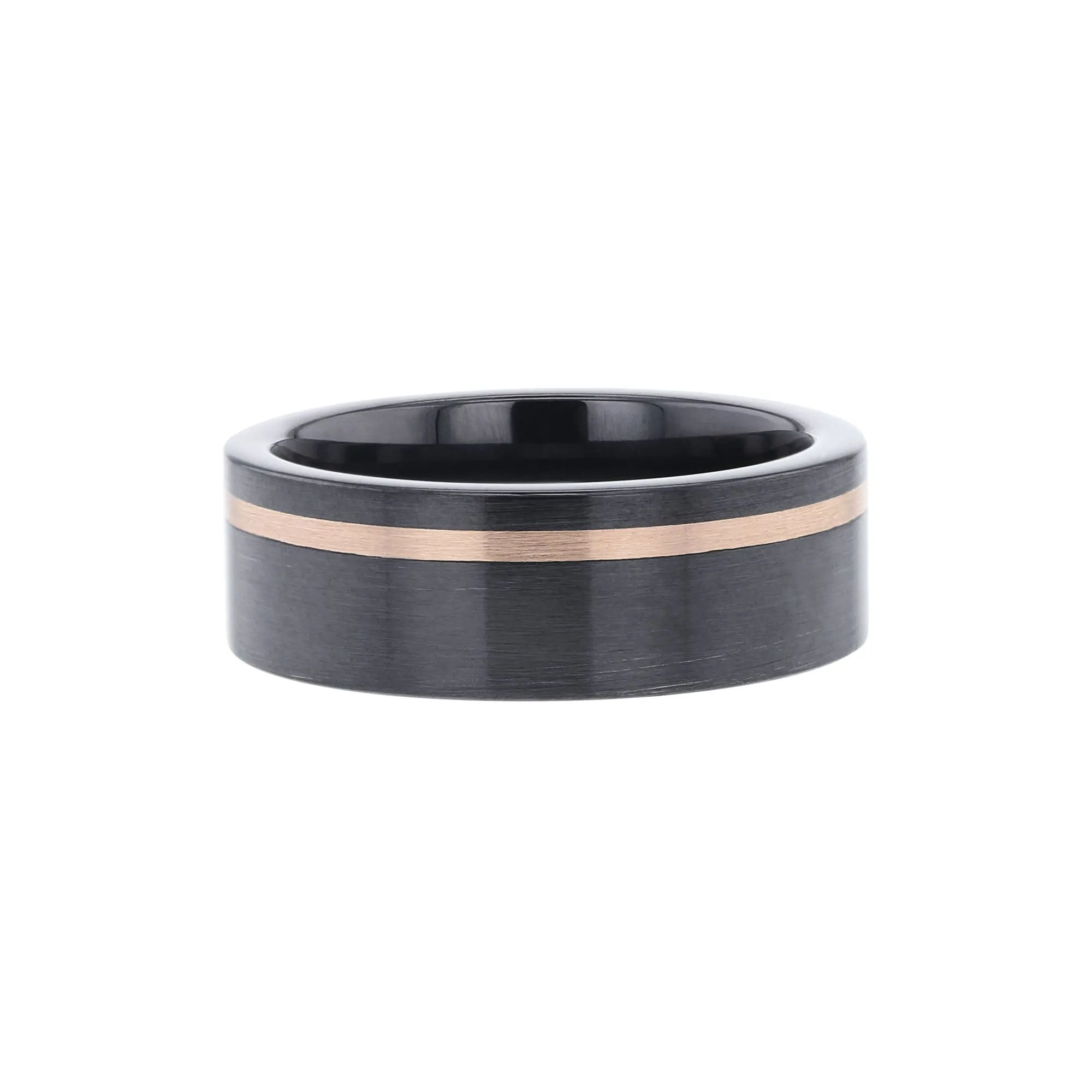 Stanley Black Ceramic & 14 Karat Gold Wedding Ring