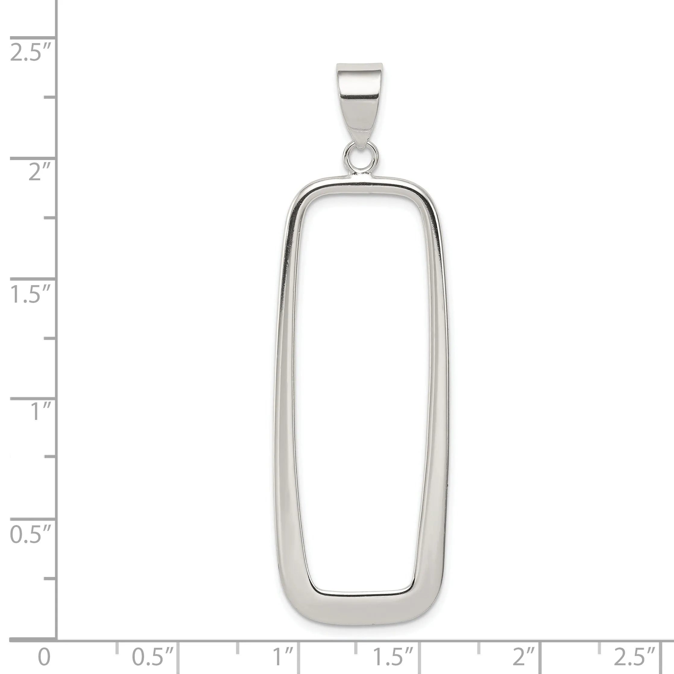 Sterling Silver Rectangle Dange Pendant