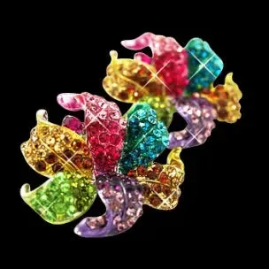 Stunning Petal Flower Rhinestone Stud Multi color Earring for women