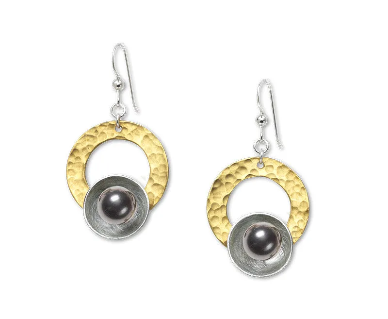 TIDE Popular Mixed Metal Dangle Earrings with Metal and Accent Bead Options from the SCULPTURAL Collection