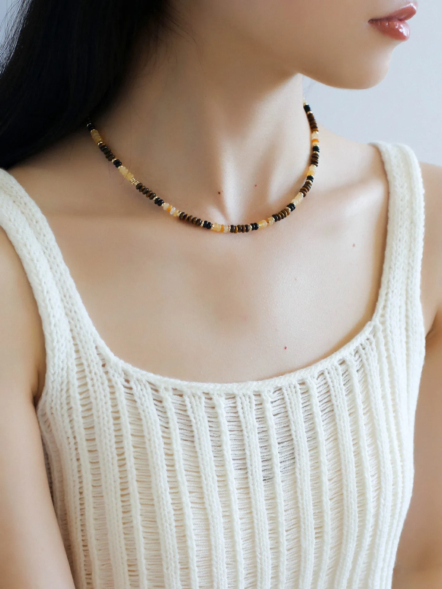 Tiger Eye Multi-Element Beaded Necklace