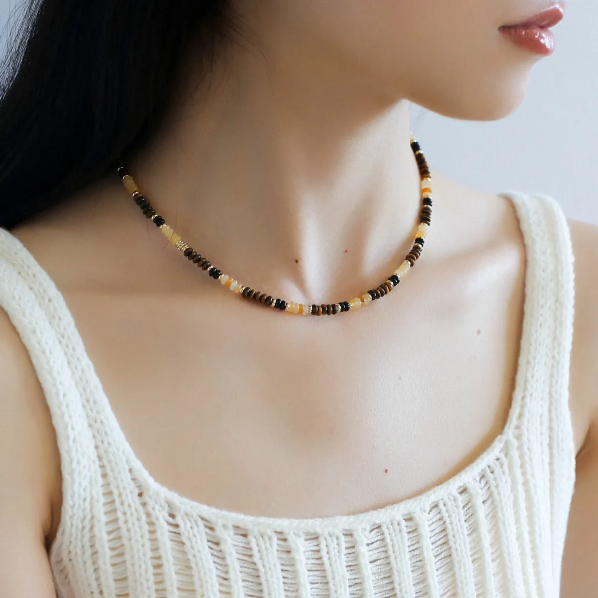 Tiger Eye Multi-Element Beaded Necklace