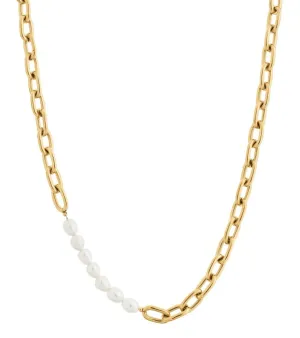 Trellis Pearl Necklace Gold