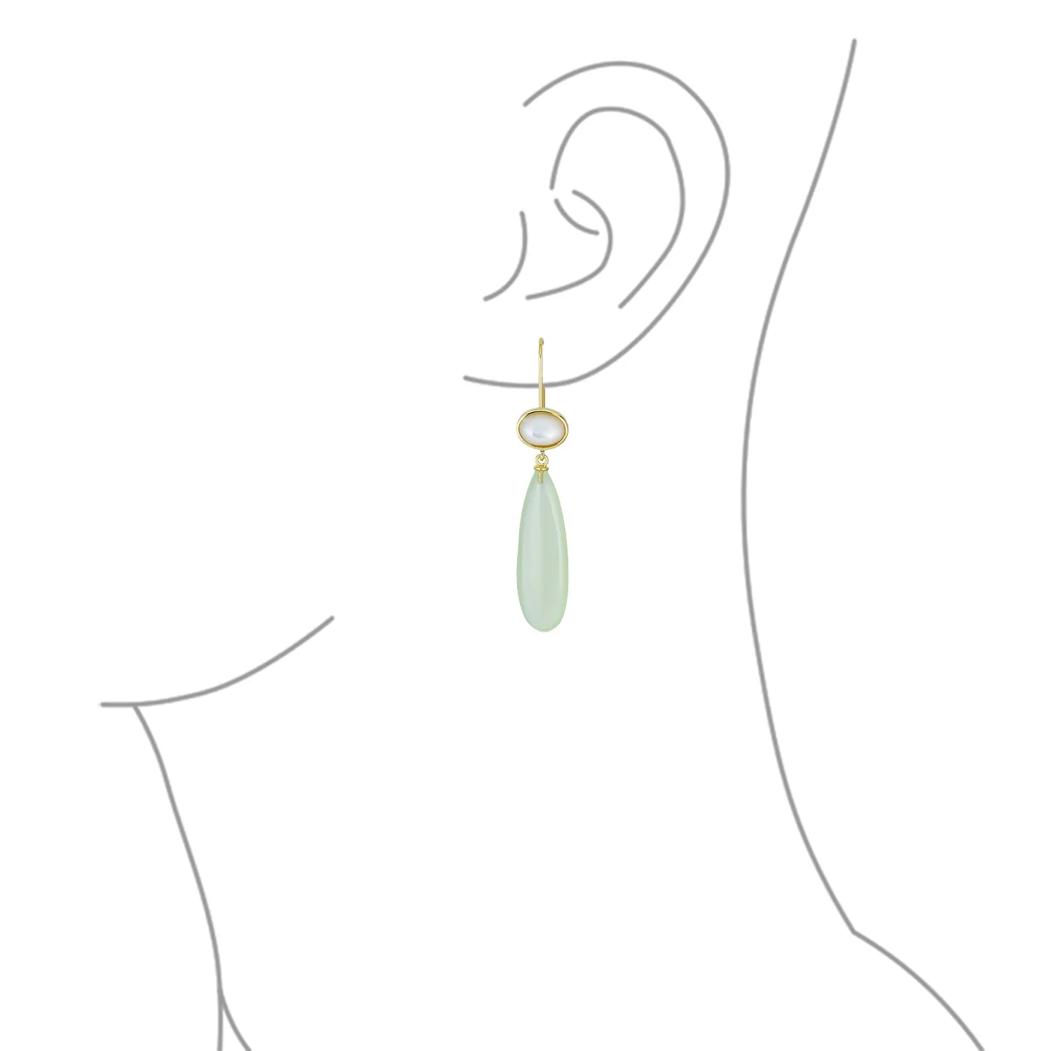 Unique Geometric Dangle Earrings with Quartz Labradorite and Jade Gemstones