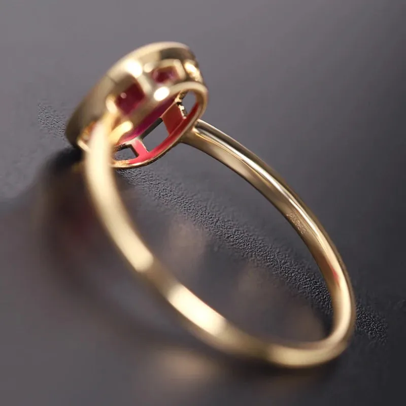 VAIGE Vintage Elegance Ruby Gemstone Ring