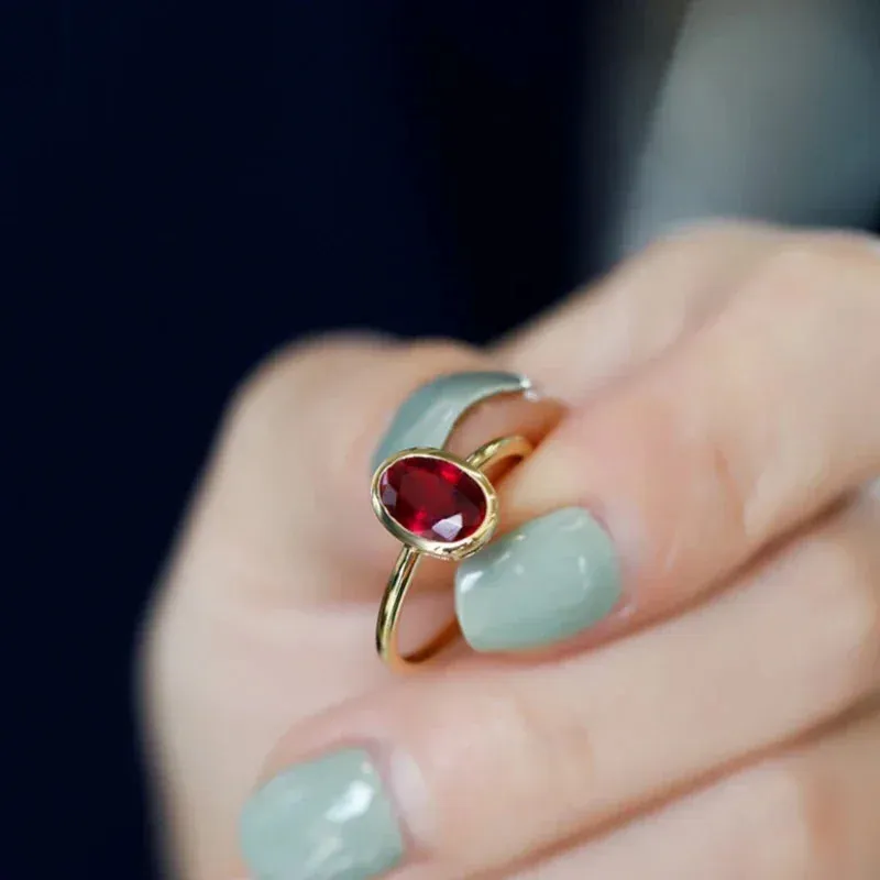 VAIGE Vintage Elegance Ruby Gemstone Ring