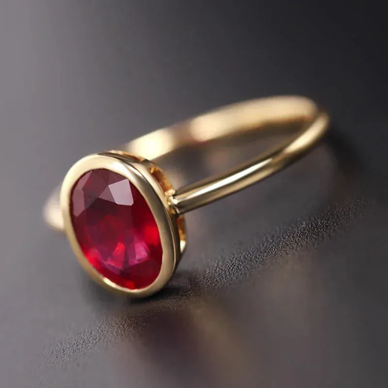 VAIGE Vintage Elegance Ruby Gemstone Ring