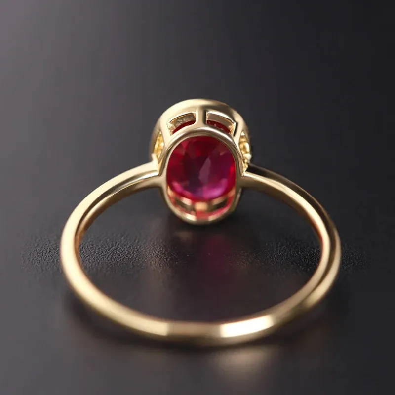 VAIGE Vintage Elegance Ruby Gemstone Ring