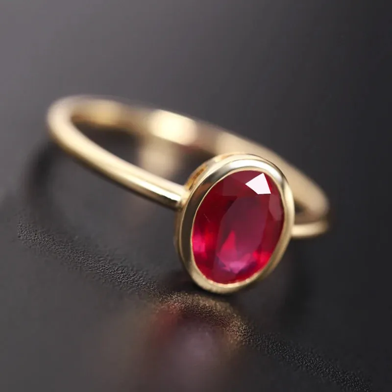 VAIGE Vintage Elegance Ruby Gemstone Ring